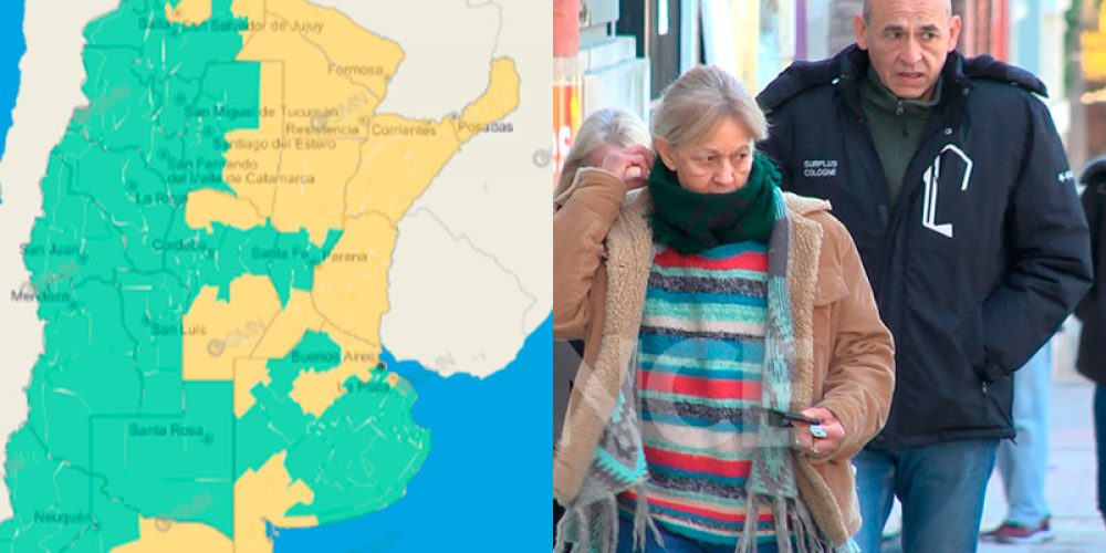 Anunciaron alerta amarilla por frío extremo en Entre Ríos y otras 13 provincias