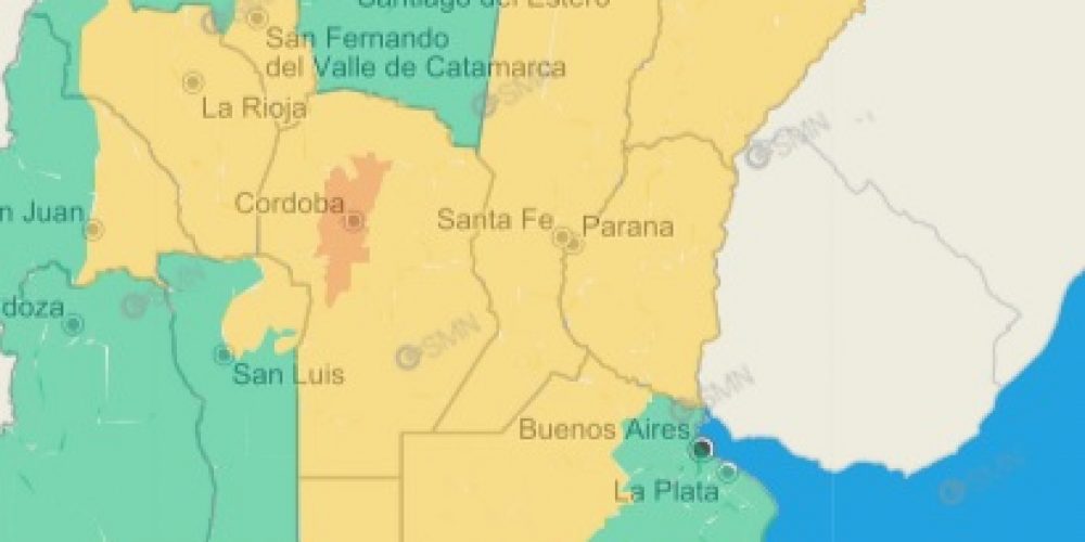 Hay alerta por tormentas fuertes sobre Entre Ríos durante este miércoles