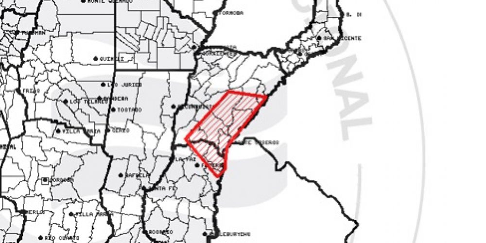 Rige un alerta por tormentas fuertes para el norte entrerriano