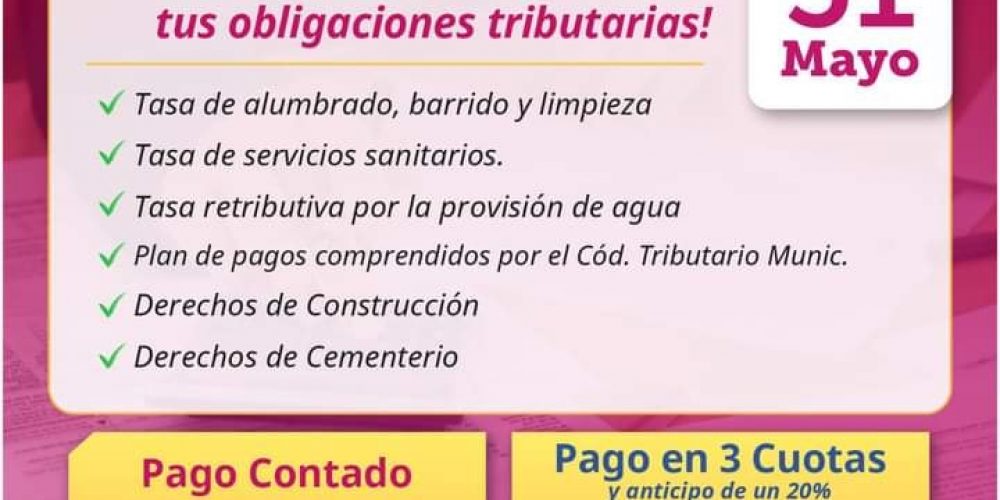 Últimos días de la Moratoria Tributaria Municipal