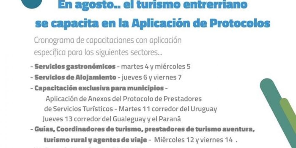 La Secretaría de Turismo invita a participar de las Capacitaciones para el Sector Turístico