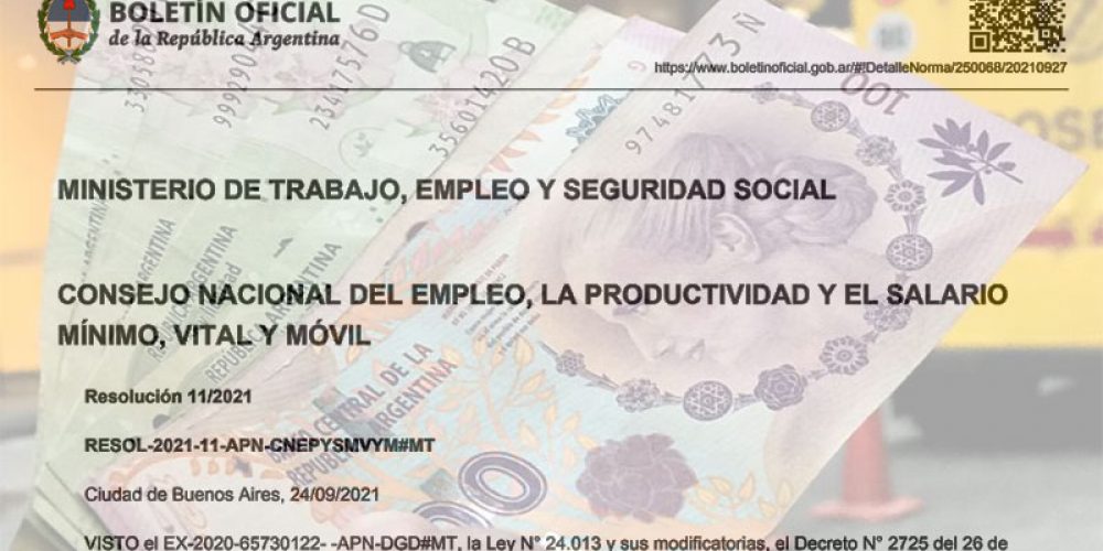 Oficializaron la suba escalonada del salario mínimo hasta febrero de 2022