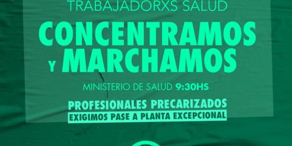 Trabajadores profesionales de la salud se movilizarán este miércoles