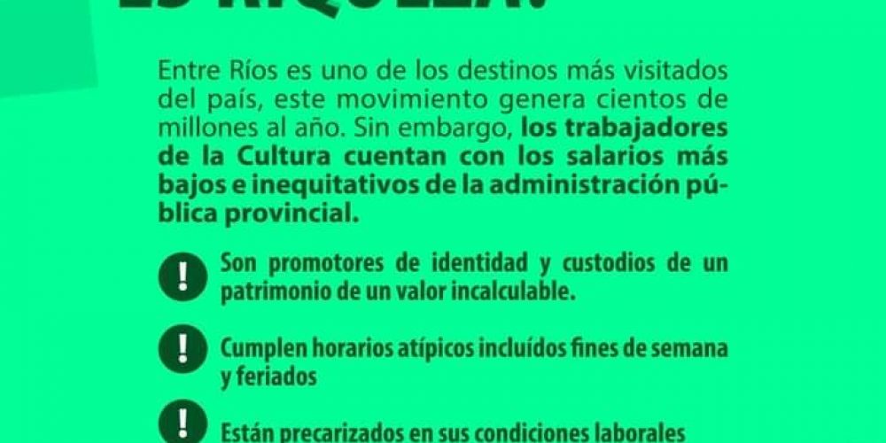 Este martes ATE hará asamblea y volanteada en la Secretaría de Cultura de la Provincia