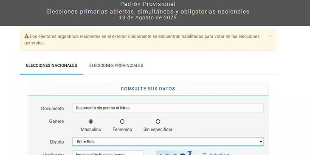 Publicaron el padrón para las elecciones 2023: cómo consultarlo