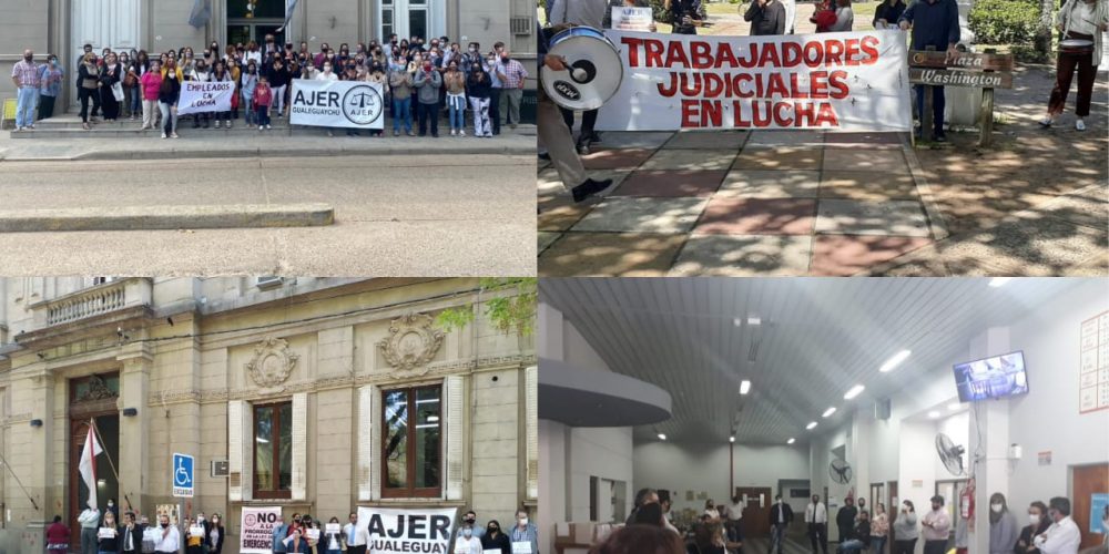 La protesta del personal judicial se replicó con fuerza en varias ciudades de la provincia