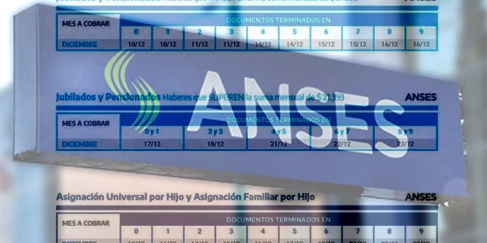 Jubilaciones, pensiones y AUH: Los cronogramas de pagos de Anses para diciembre